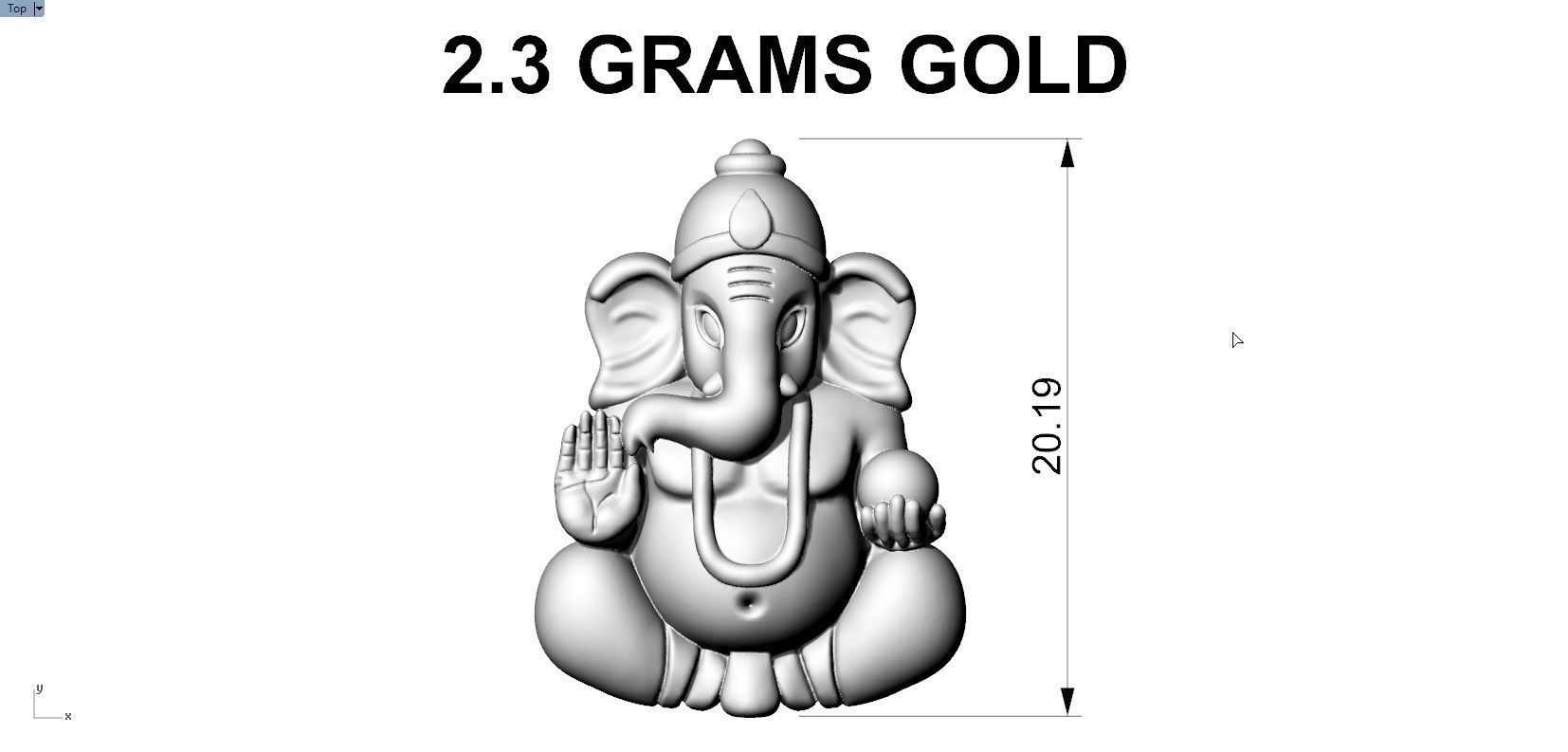 VALAMBURI VINAYAGAR PENDENT 3D print model_9