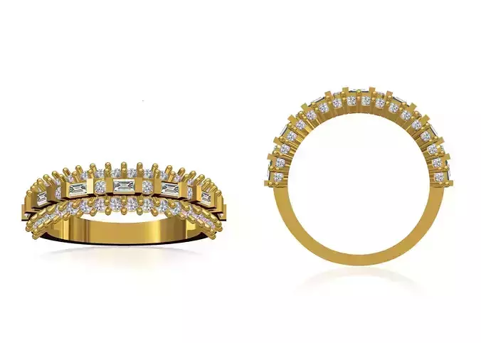 Women Wedding Engagement Ring STL OBJ FBX JCD Details