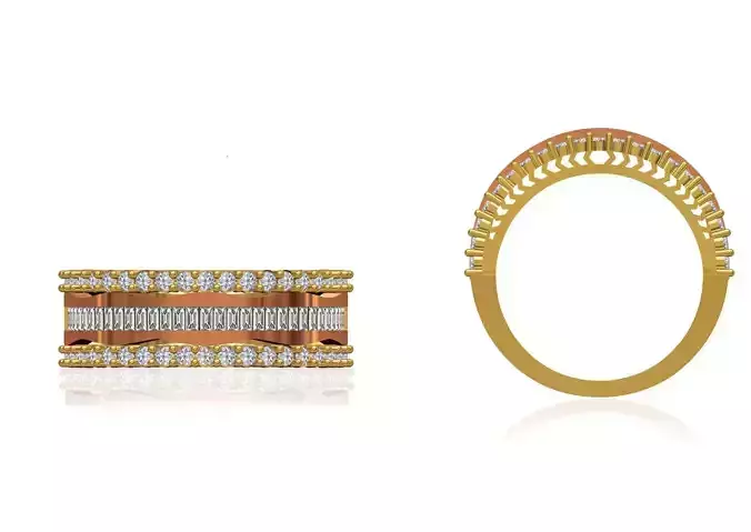 Women Wedding Engagement Ring STL OBJ FBX JCD Details