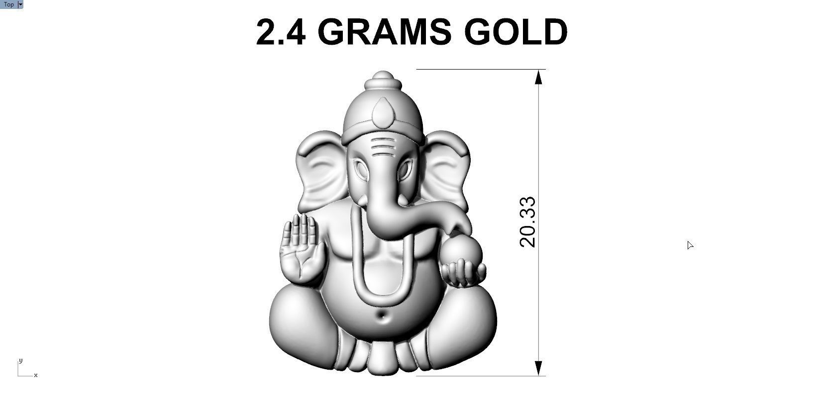 VINAYAGAR PENDENT 3D print model_1