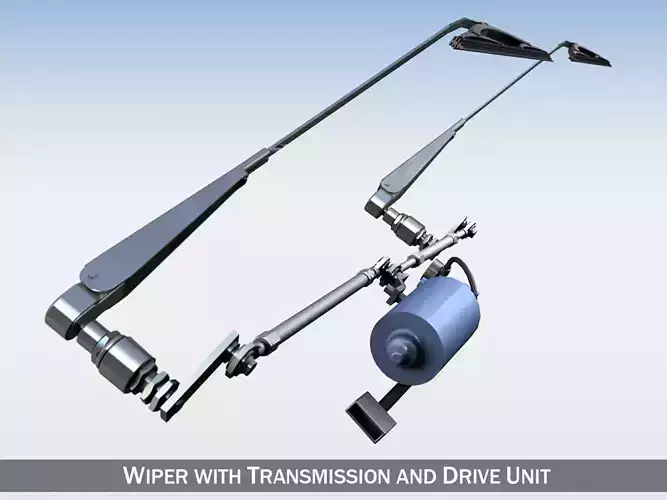 Wiper with transmission and drive unit