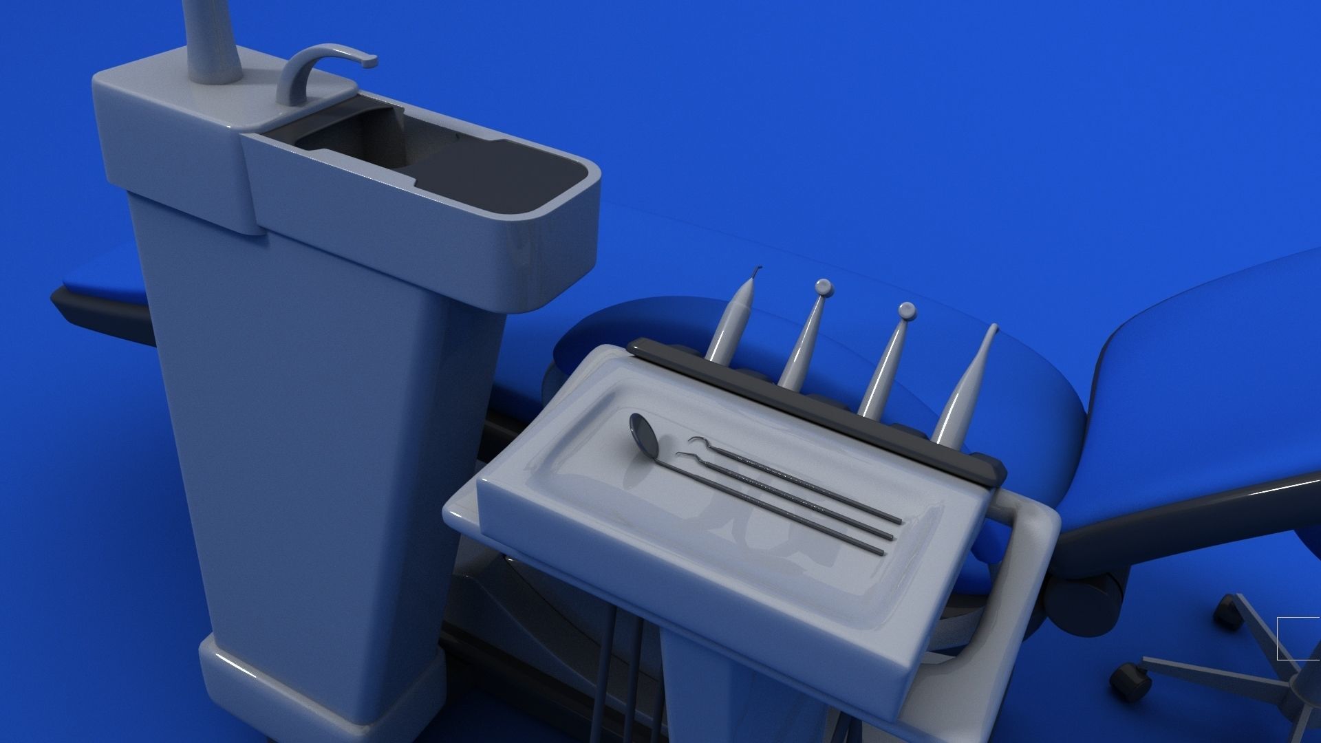 Dentist Unit Low-poly 3D model_6