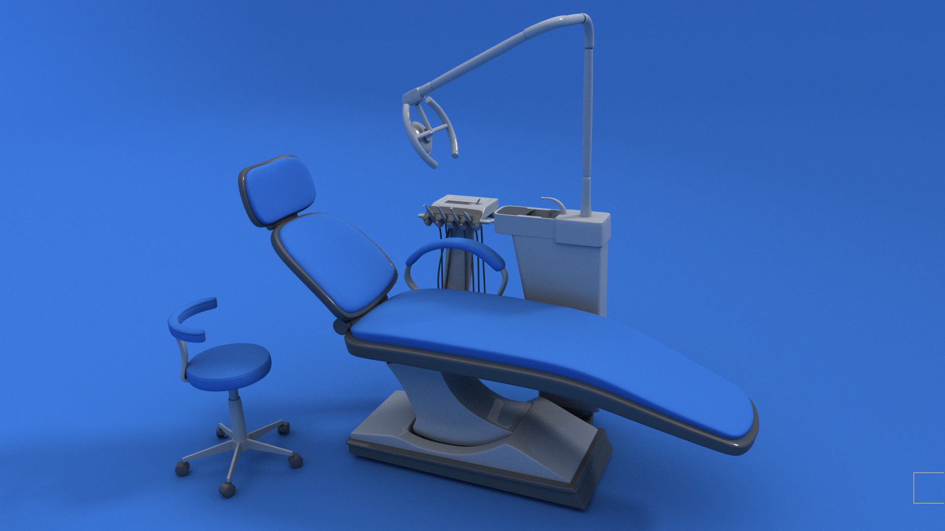 Dentist Unit Low-poly 3D model_1