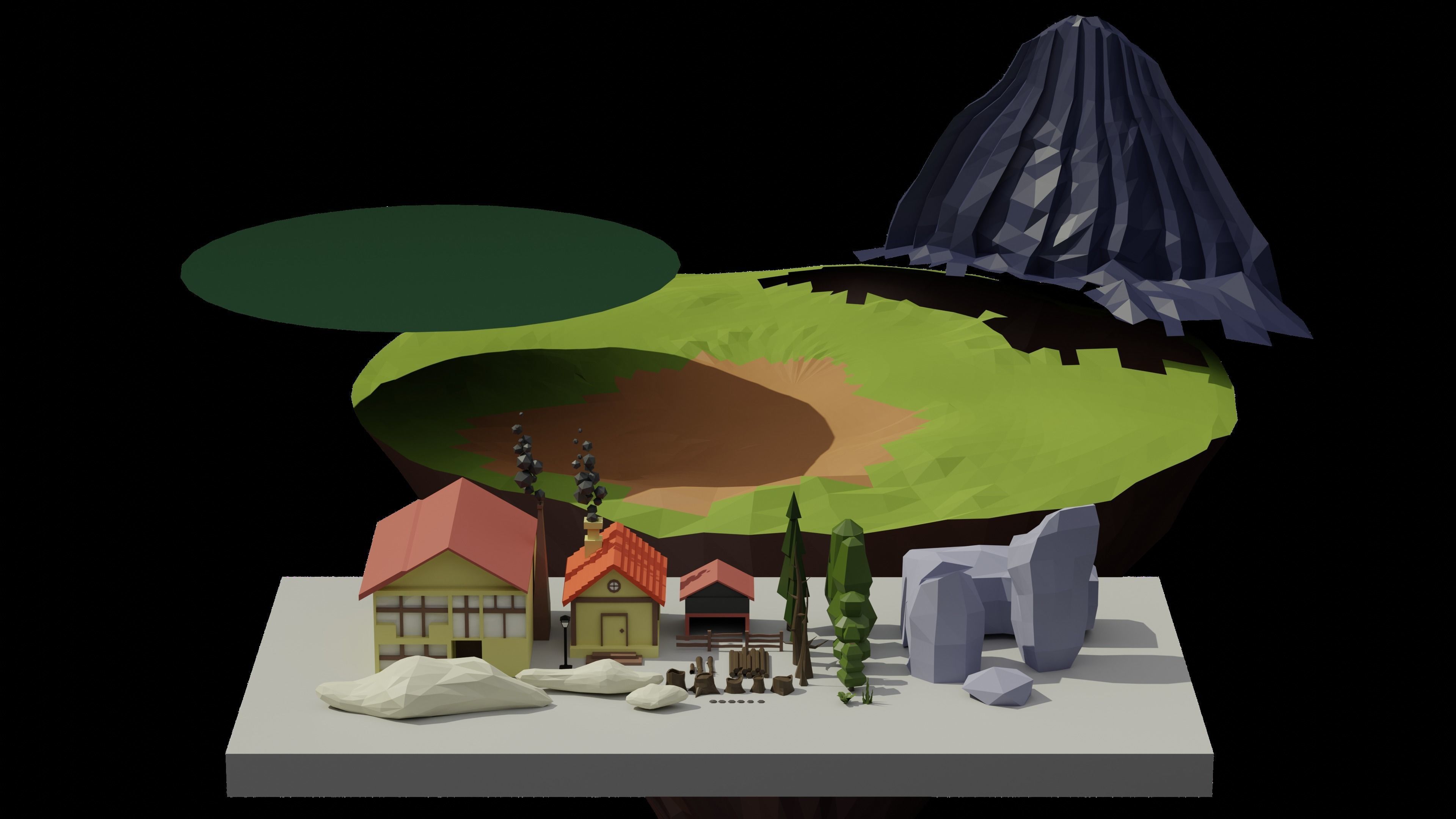 Low Poly Nature Asset Low-poly 3D model_13