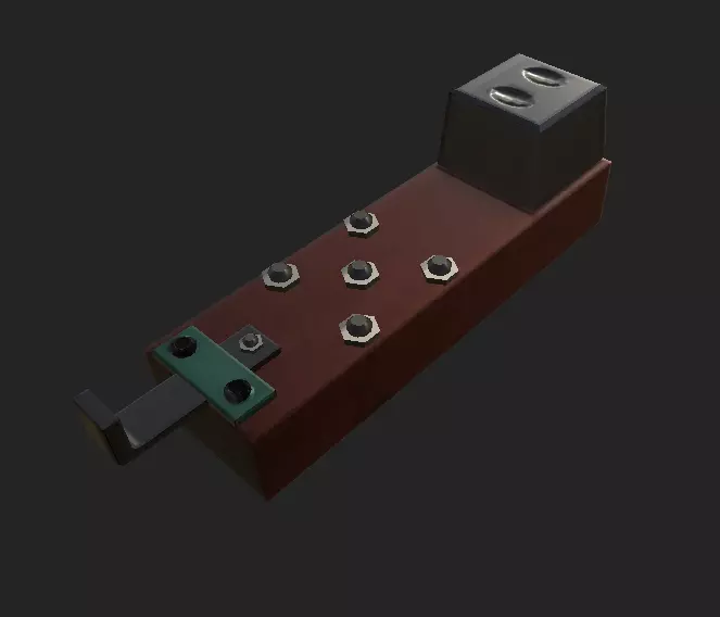 Metal Atache Low-poly 3D model_0