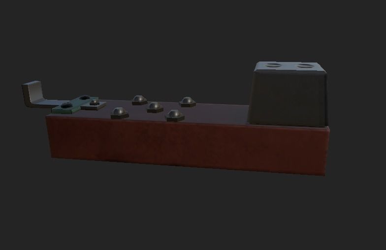 Metal Atache Low-poly 3D model_2