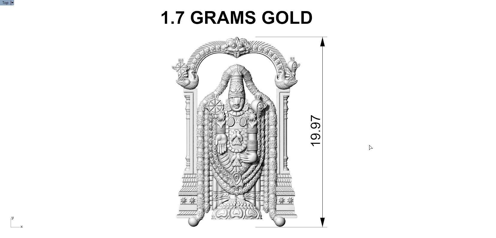 THIRUPATHI BALAJI PENDENT 3D print model_1