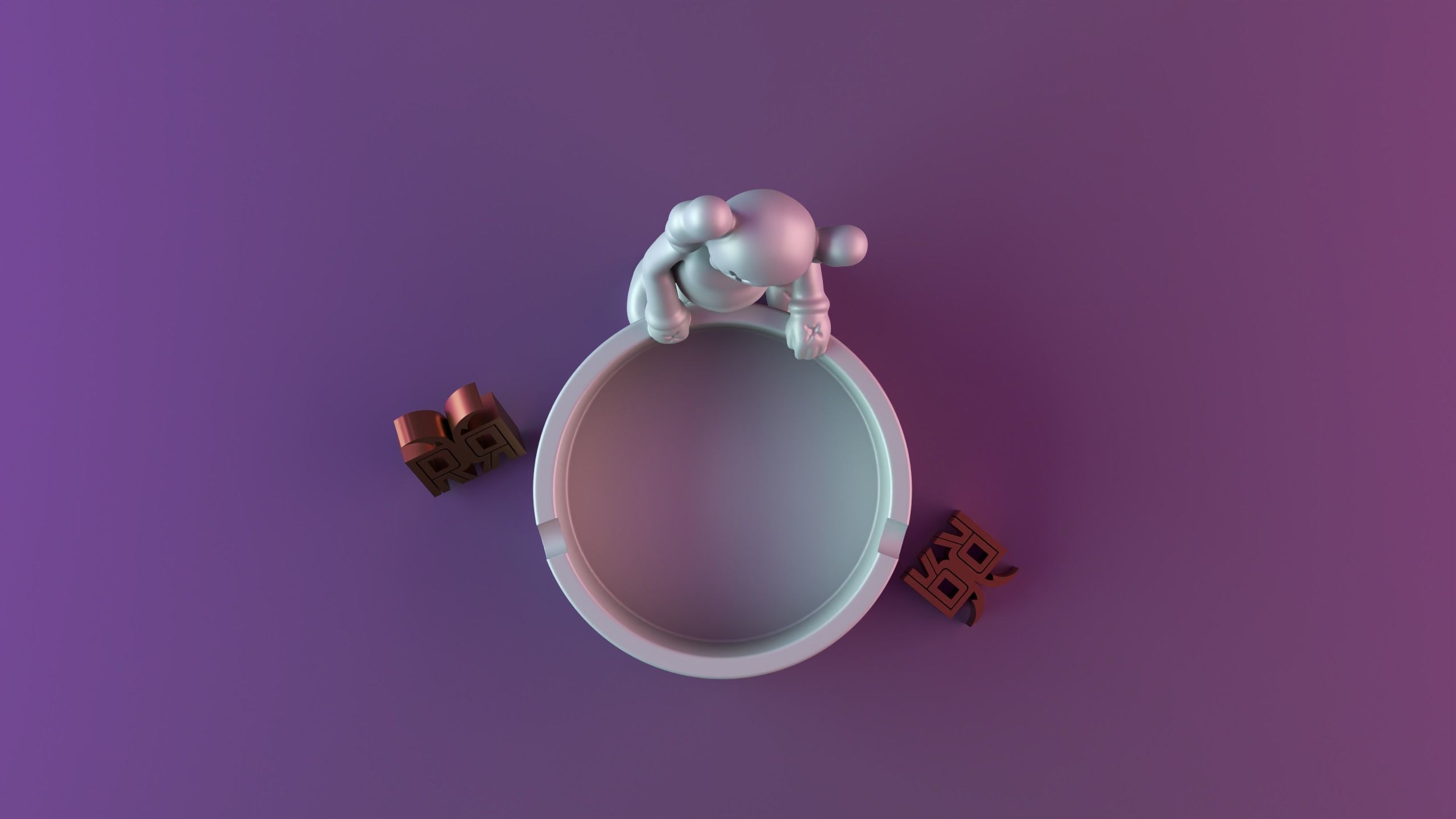 kaws Ashtrays 3D print model_10