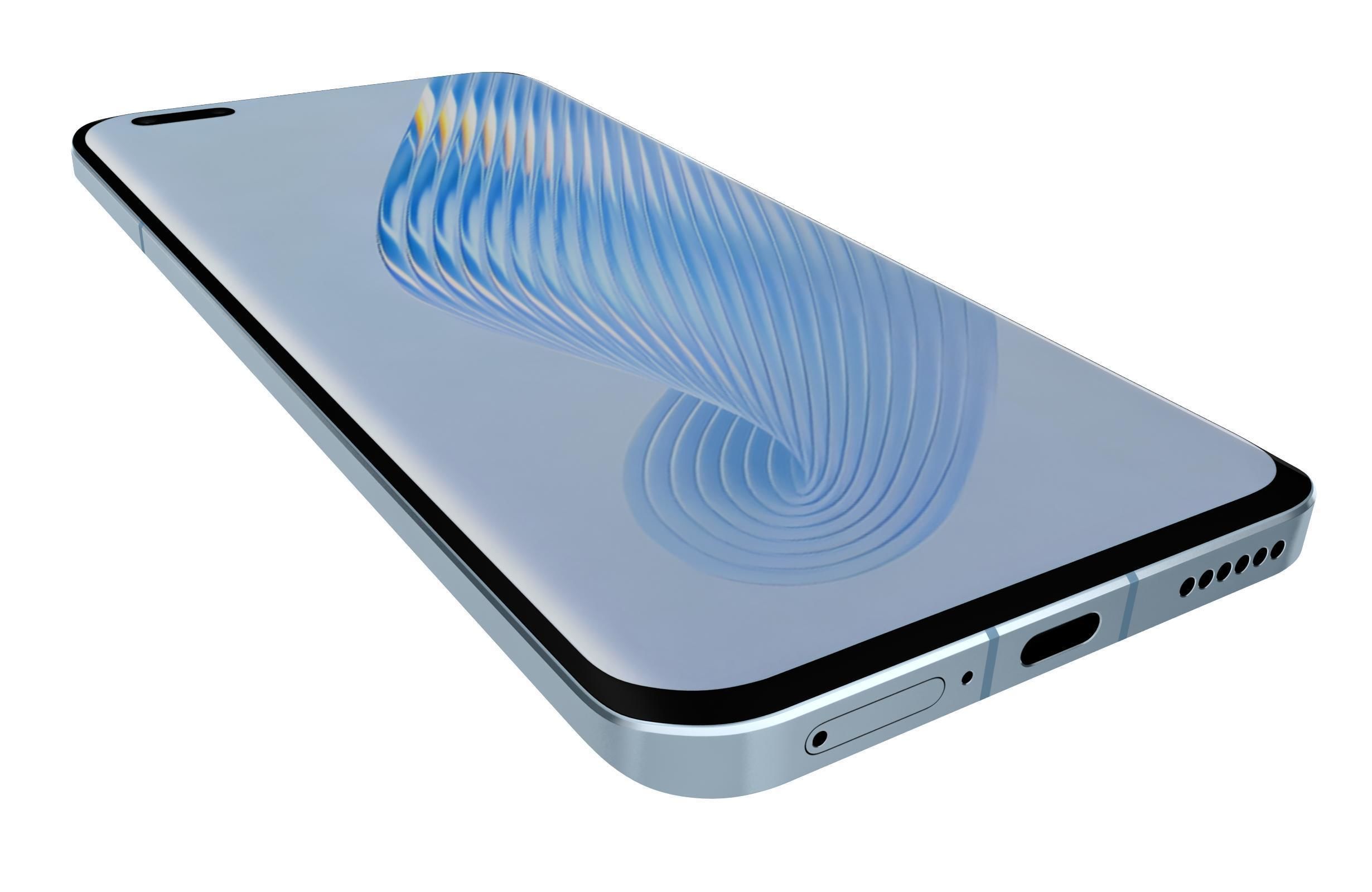 Honor Magic5 Pro Blue 3D model_12