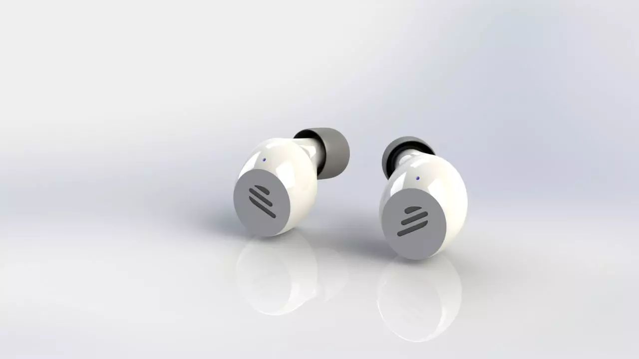 A pair of Bluetooth headsets modeled using SOLIDWORKS 3D print model_0