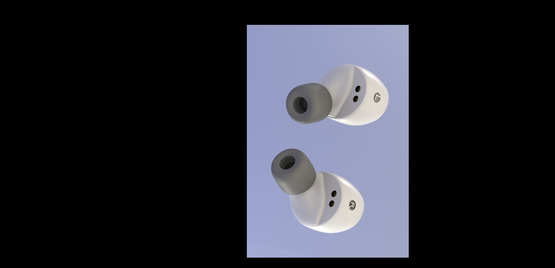 A pair of Bluetooth headsets modeled using SOLIDWORKS 3D print model_3