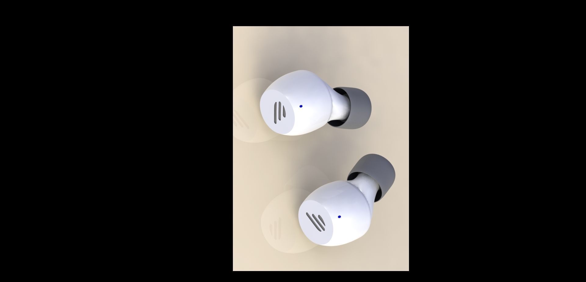 A pair of Bluetooth headsets modeled using SOLIDWORKS 3D print model_2