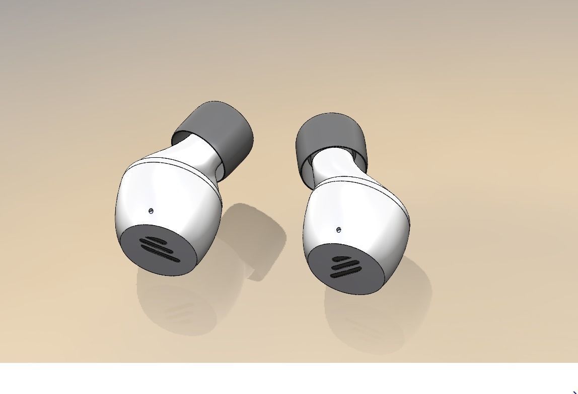 A pair of Bluetooth headsets modeled using SOLIDWORKS 3D print model_4