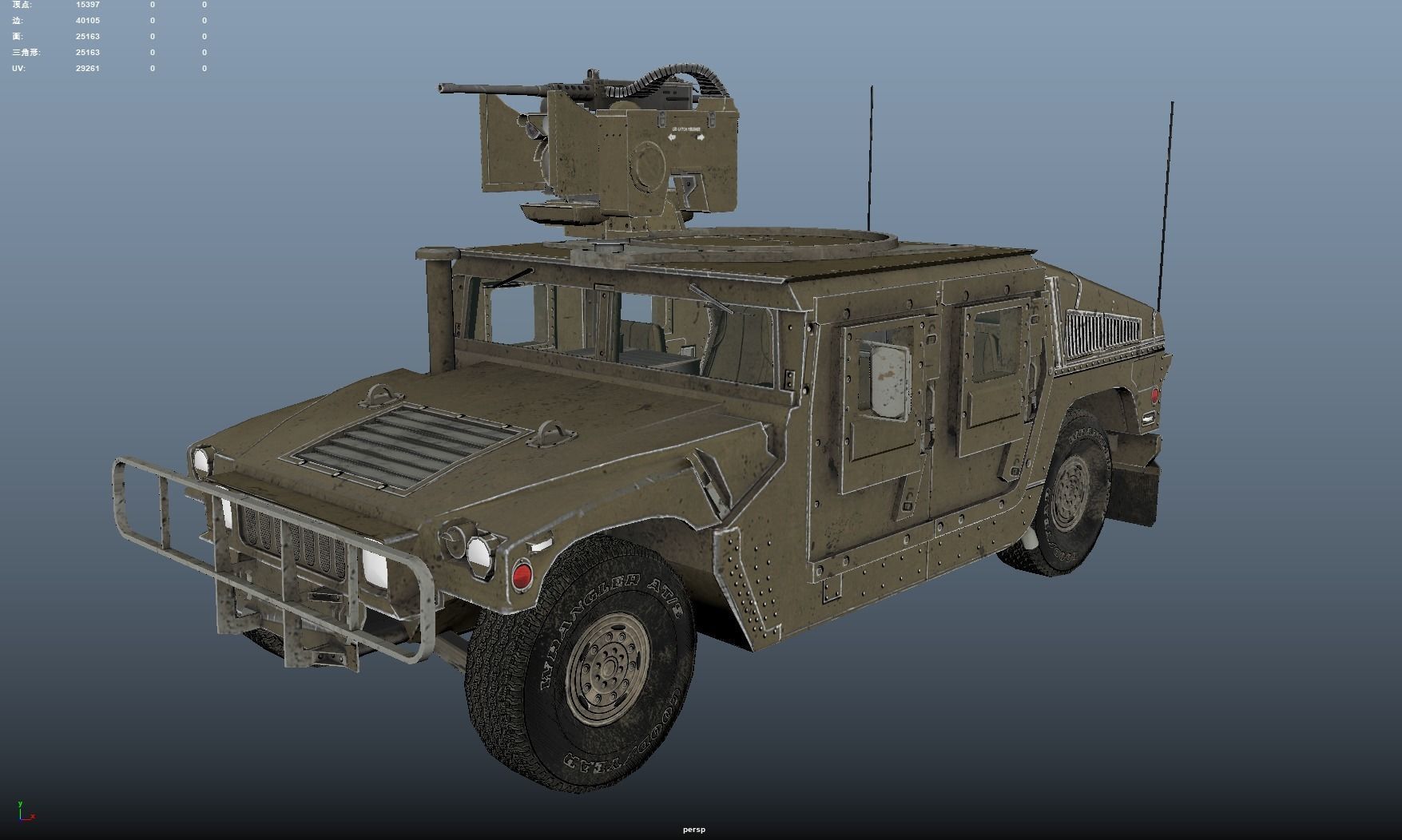 Hummer Low-poly 3D model_4