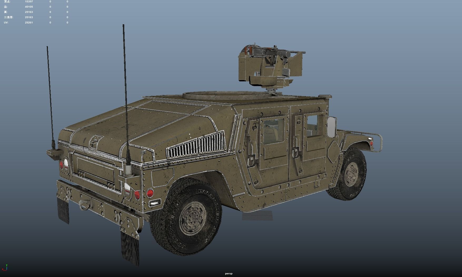 Hummer Low-poly 3D model_6