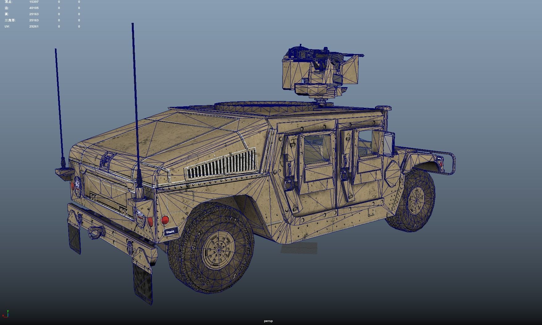 Hummer Low-poly 3D model_6