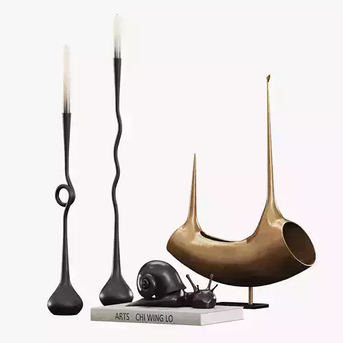 Decorative set Savage Low-poly 3D model