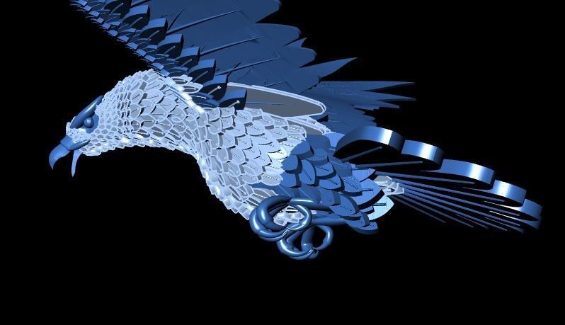 eagle necklase 3dm 3D print model_3