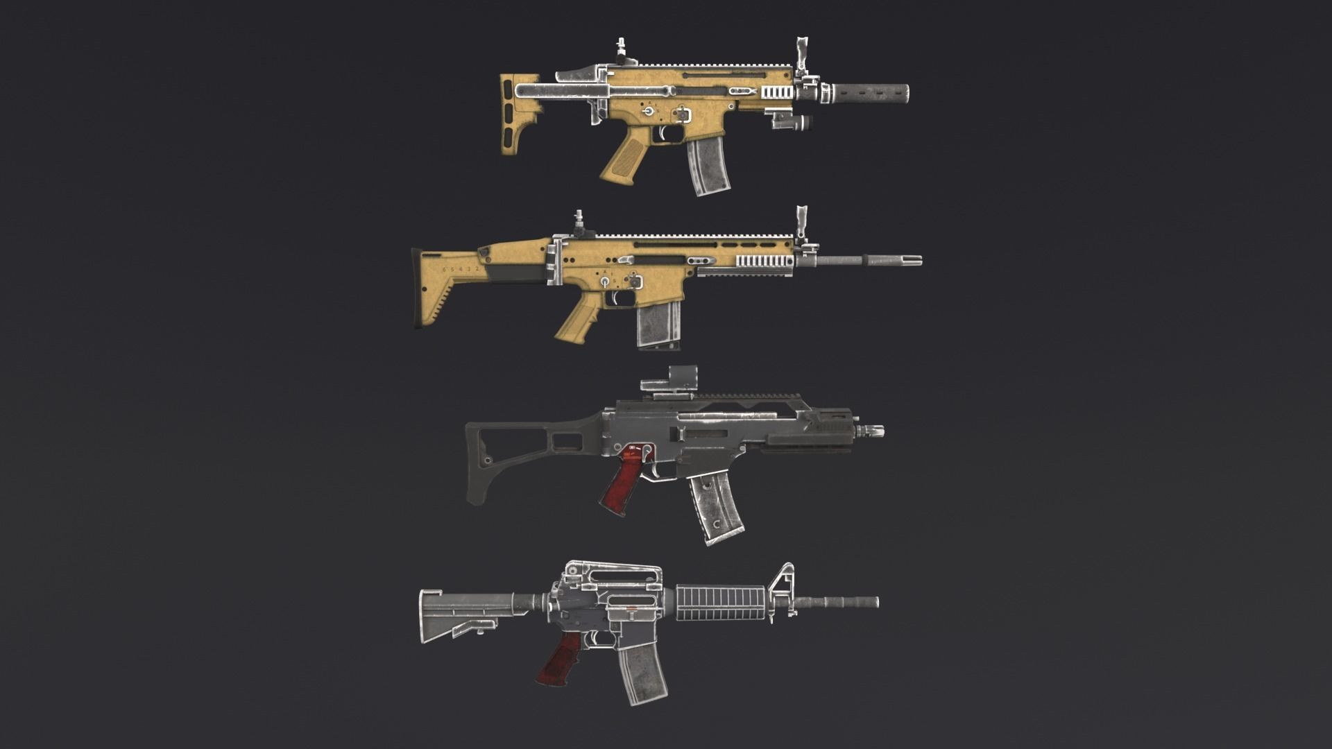 Female Soldier Rigged Low-poly 3D model_5