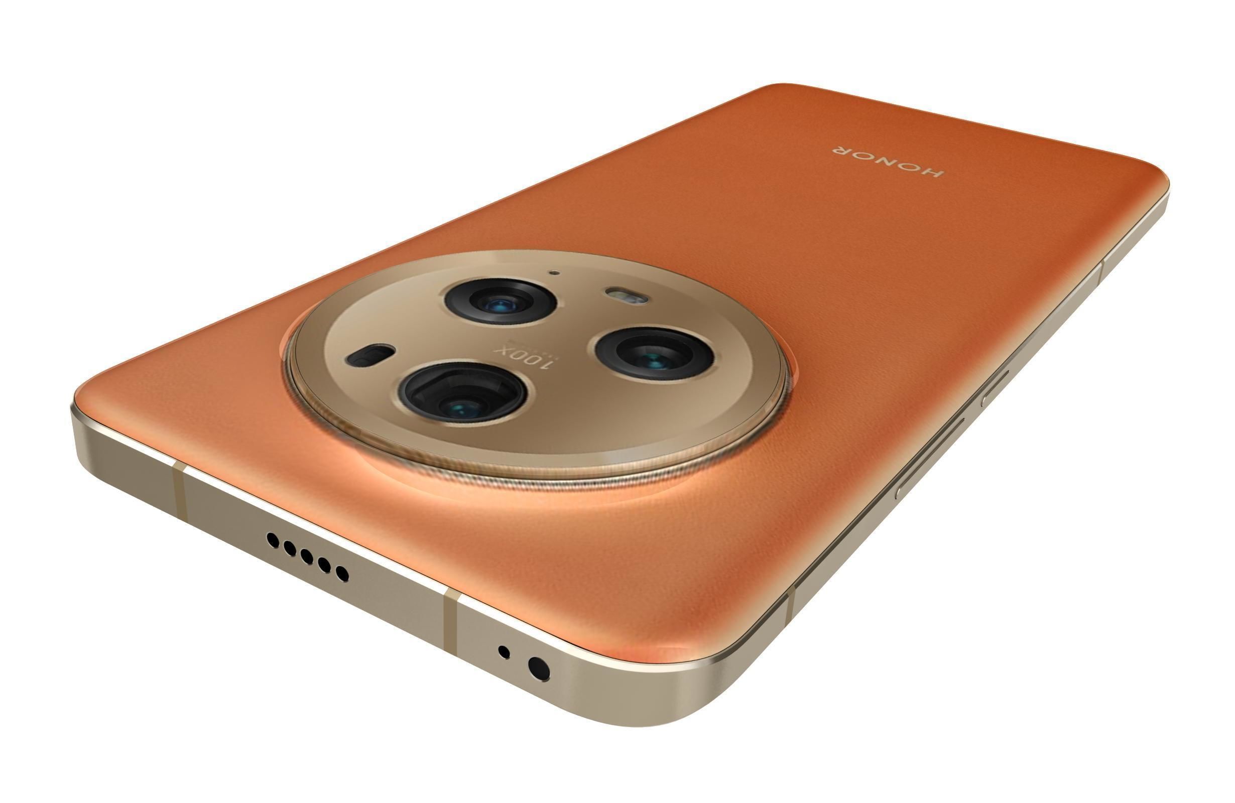 Honor Magic5 Pro Orange Low-poly 3D model_14