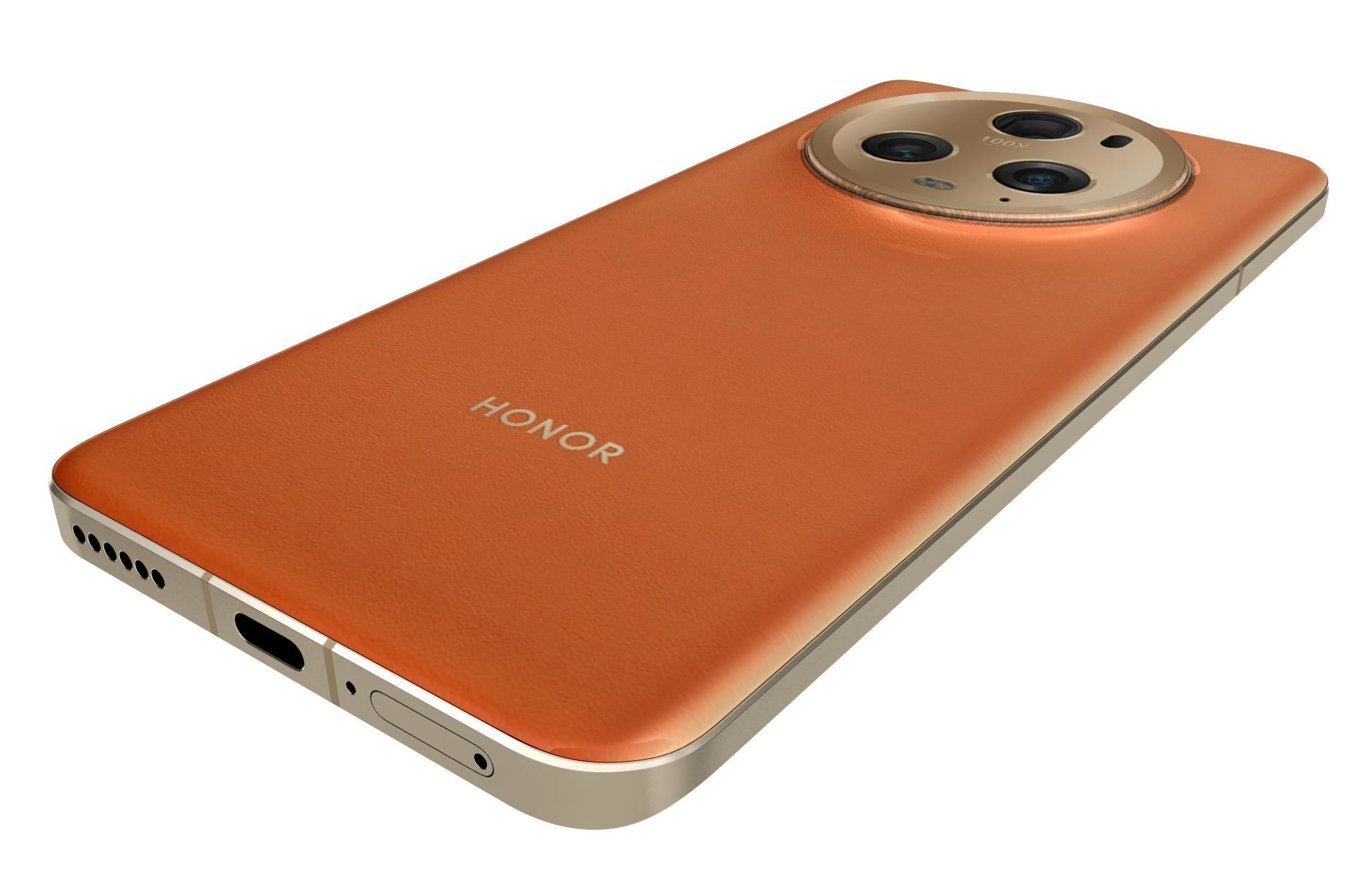 Honor Magic5 Pro Orange Low-poly 3D model_13