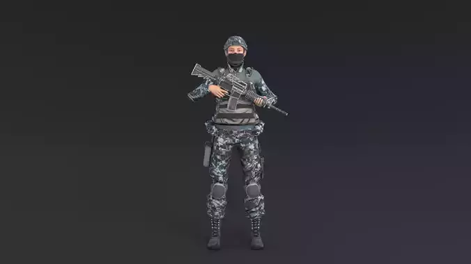 Female Soldier Rigged