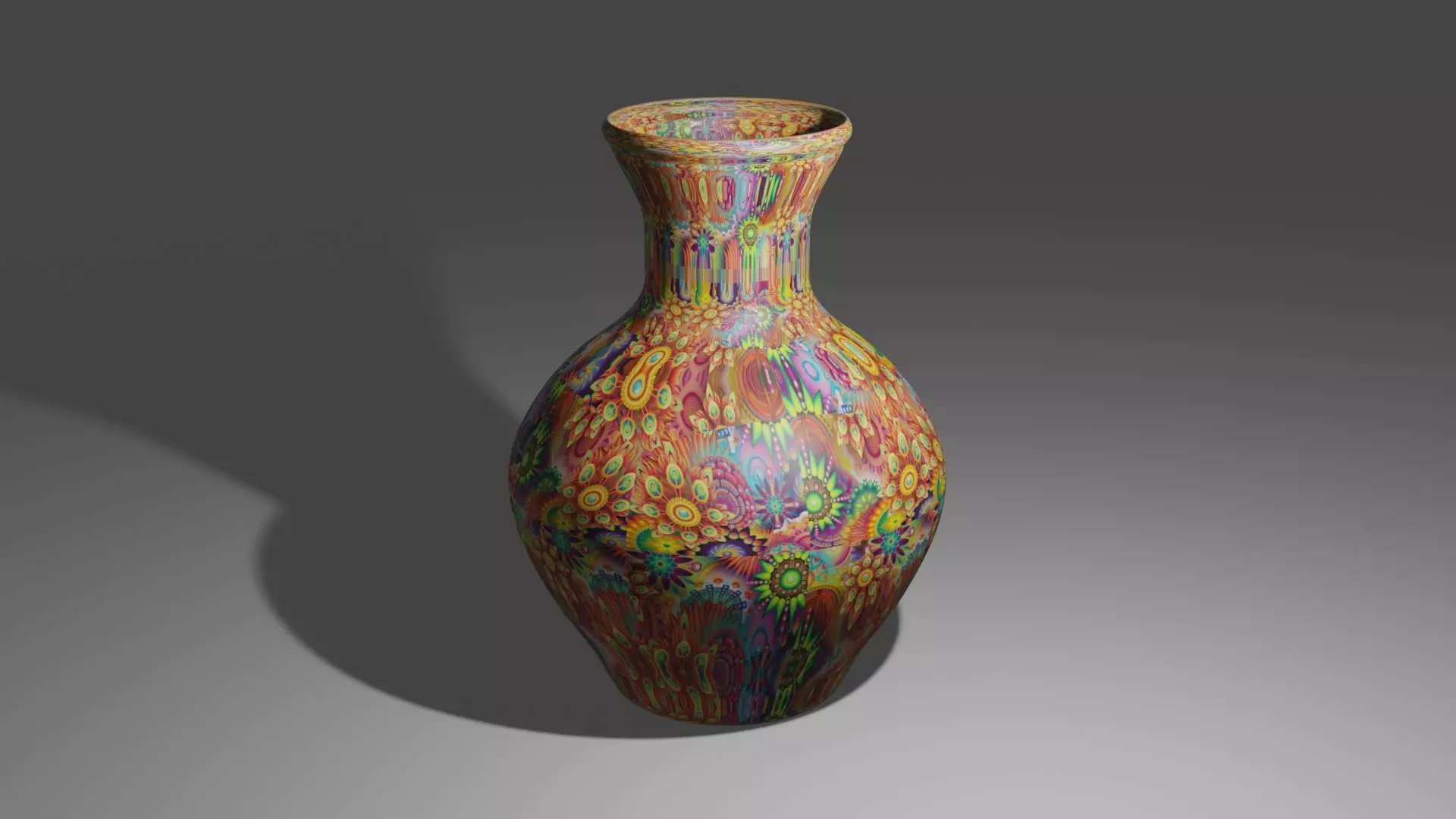 Textured Pot Low-poly 3D model_0