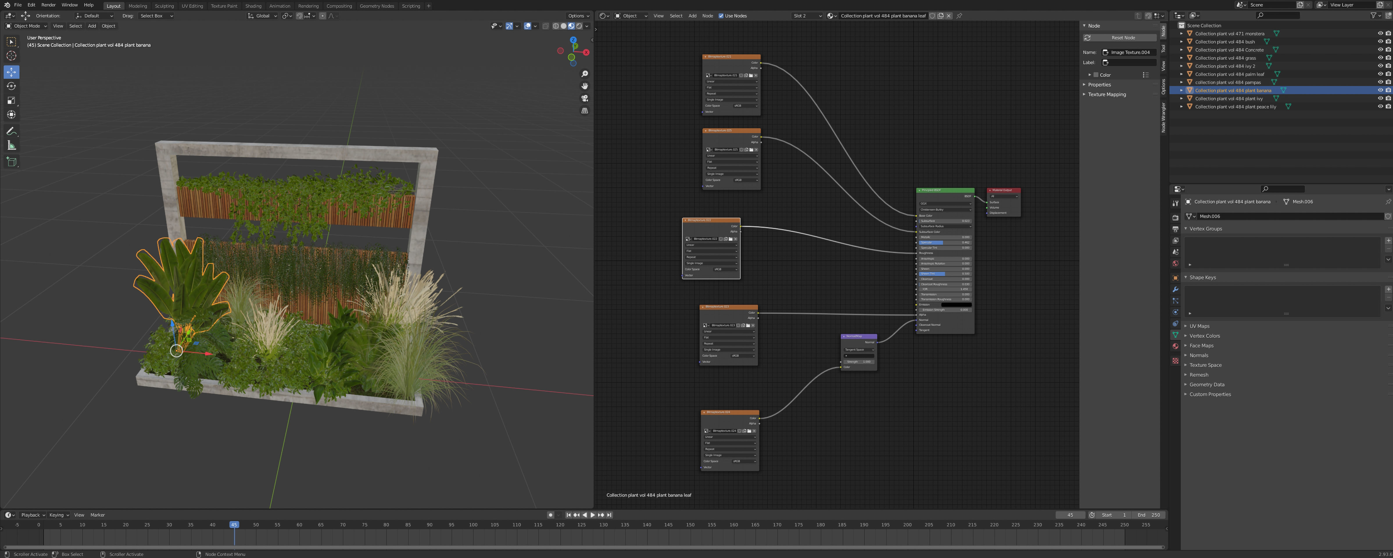 Collection plant vol 484 - garden - palm - blender model 3D model_5