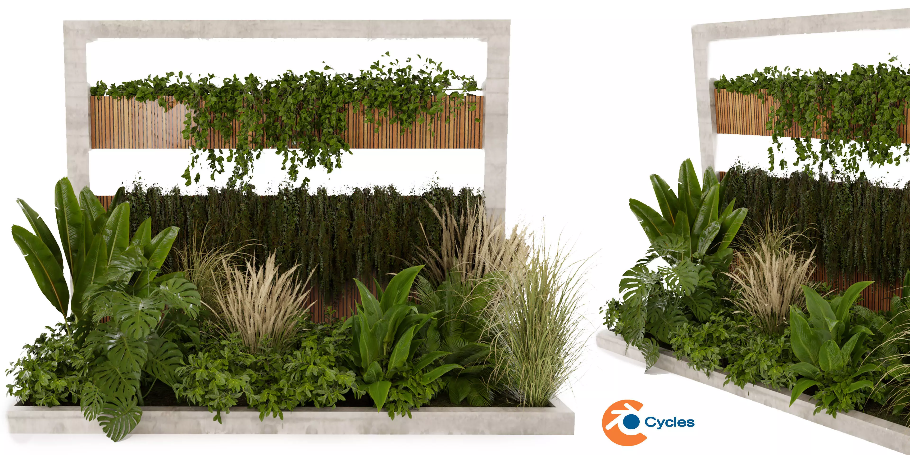 Collection plant vol 484 - garden - palm - blender model 3D model_0