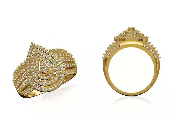 Women Wedding Engagement Ring STL OBJ FBX JCD Details