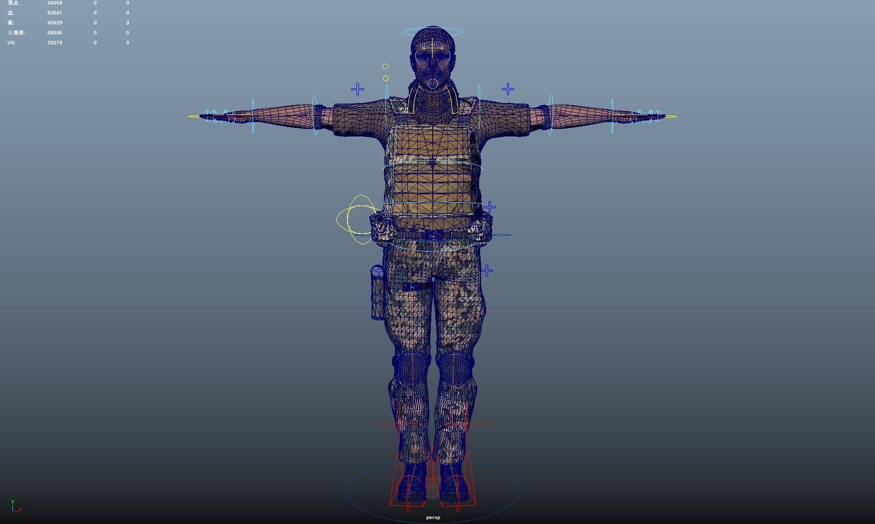 Soldier Rigged Low-poly 3D model_6