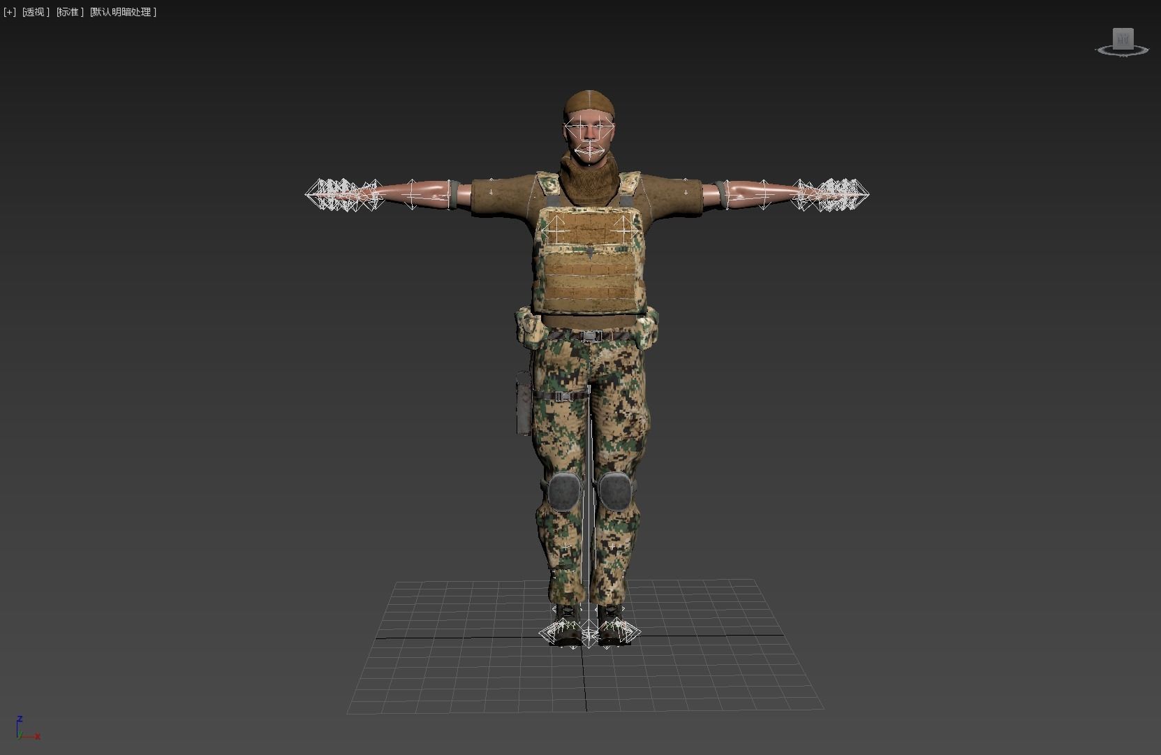 Soldier Rigged Low-poly 3D model_7