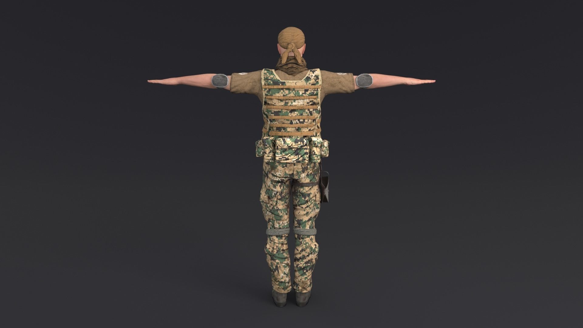 Soldier Rigged Low-poly 3D model_4