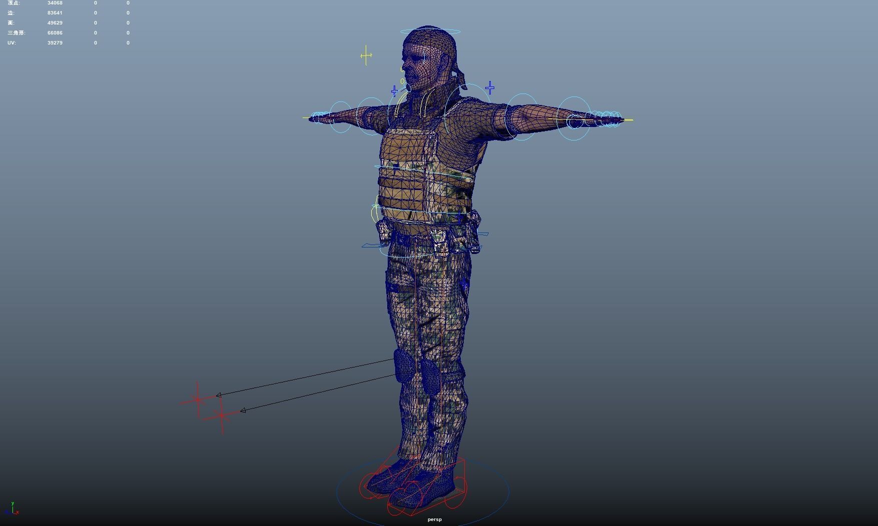 Soldier Rigged Low-poly 3D model_10