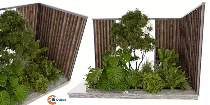 Collection plant vol 488 - garden - leaf - wood - blender model