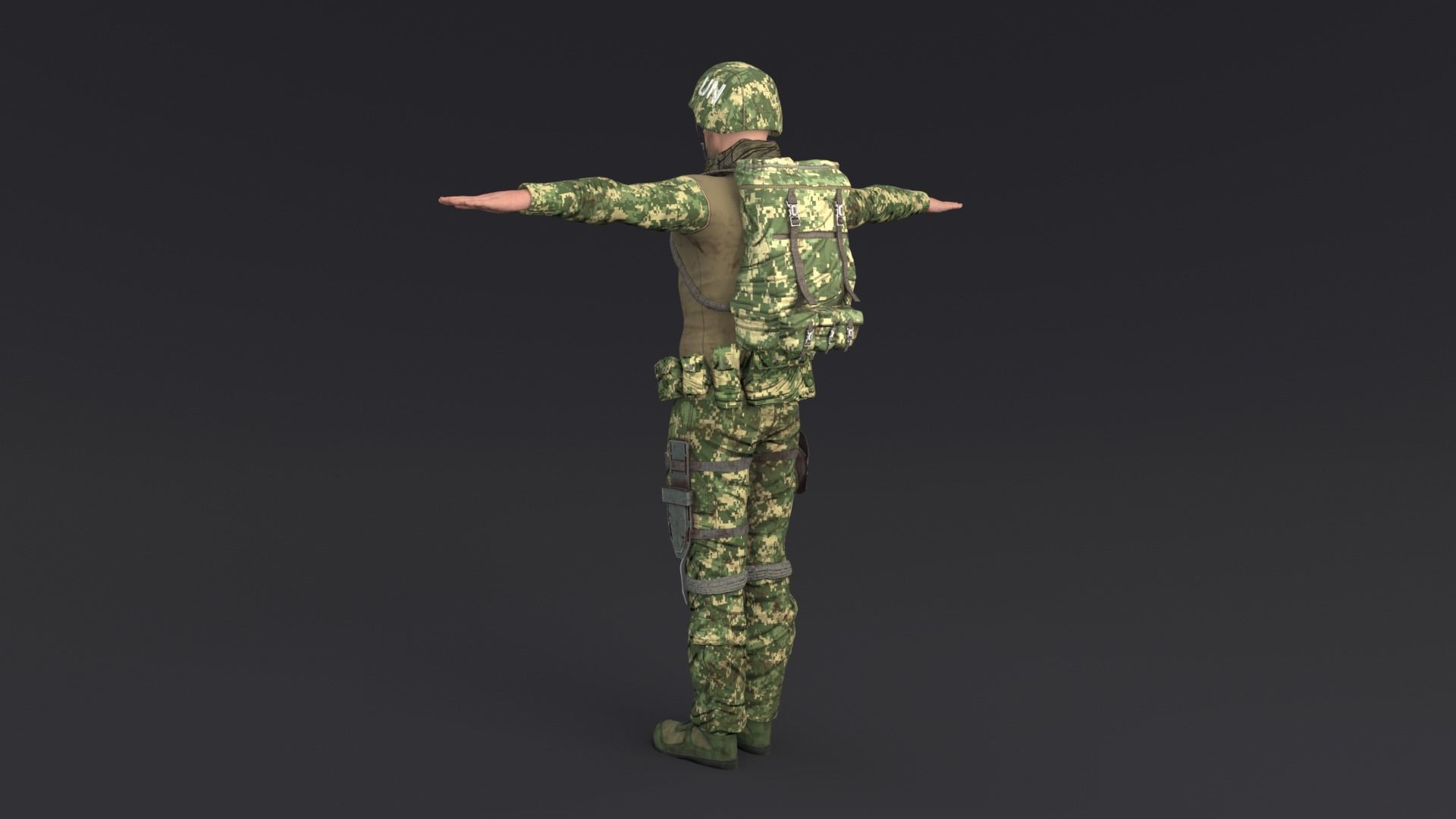 Soldier Rigged Low-poly 3D model_3