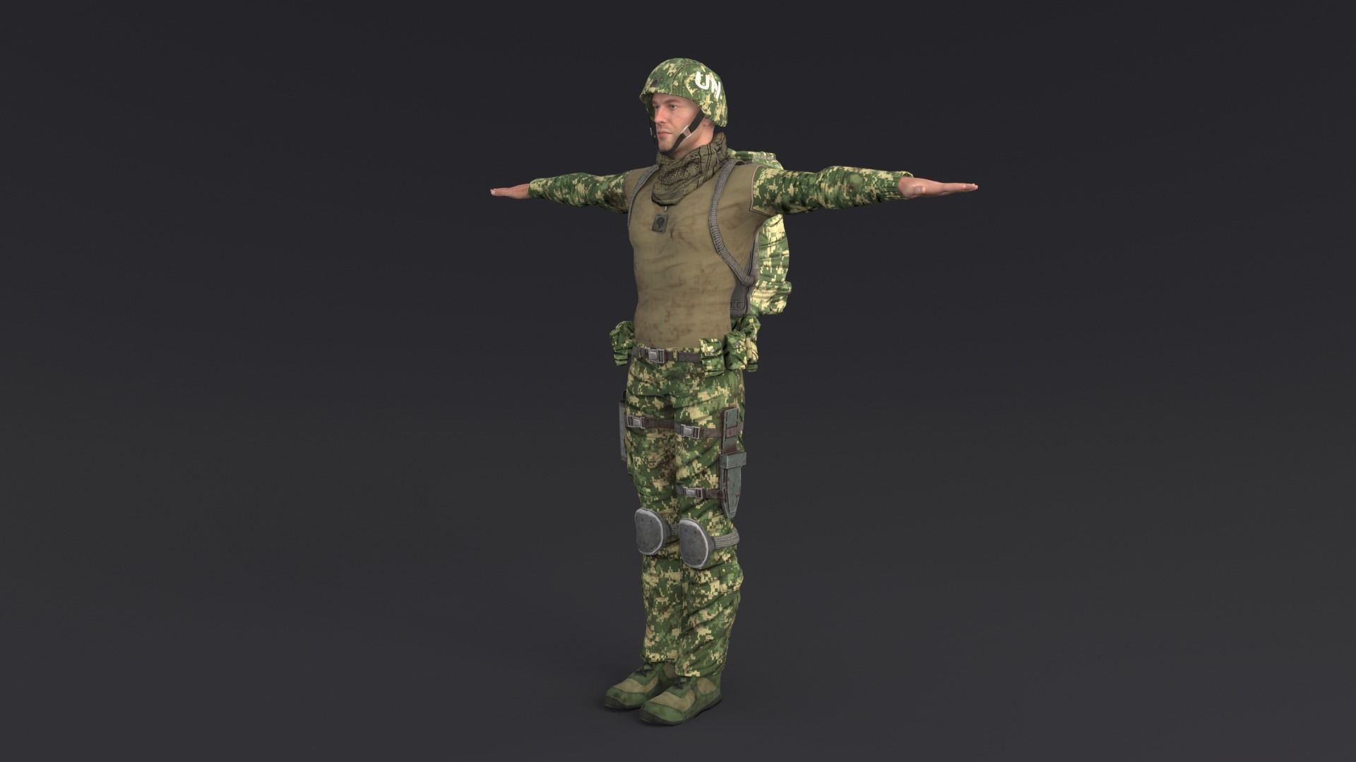 Soldier Rigged Low-poly 3D model_2