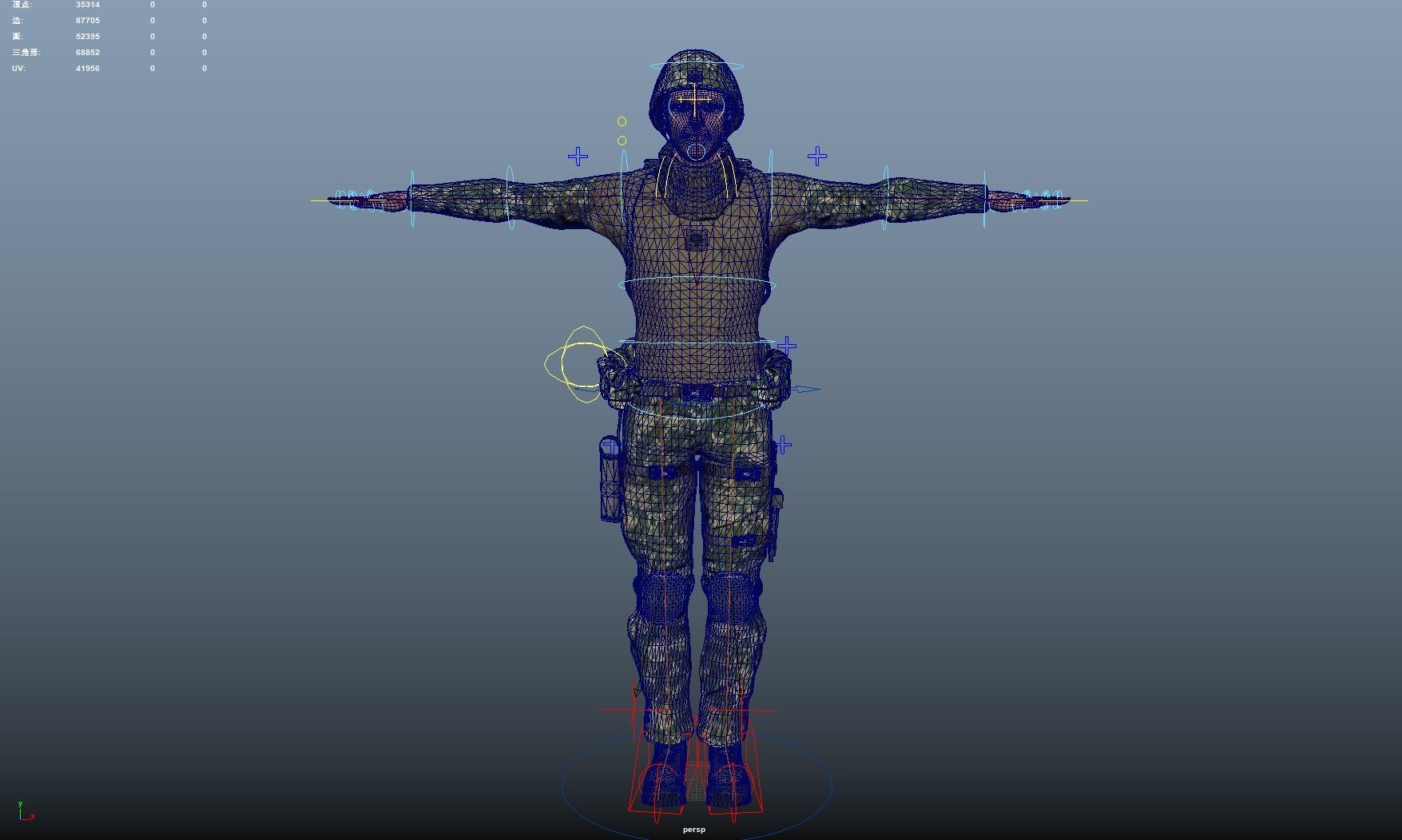 Soldier Rigged Low-poly 3D model_7