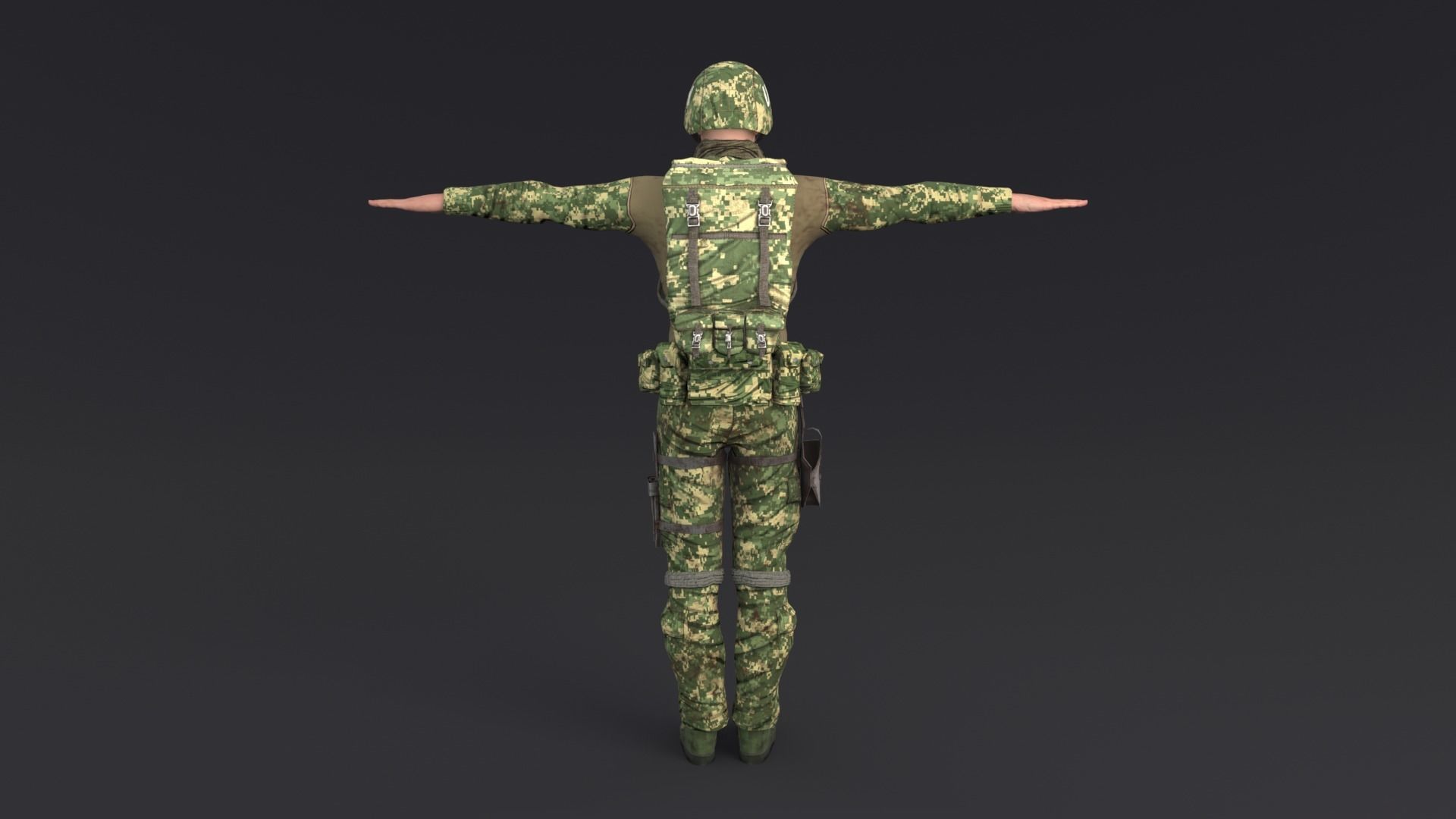 Soldier Rigged Low-poly 3D model_4
