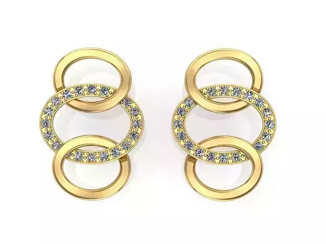 Oval 3 earring