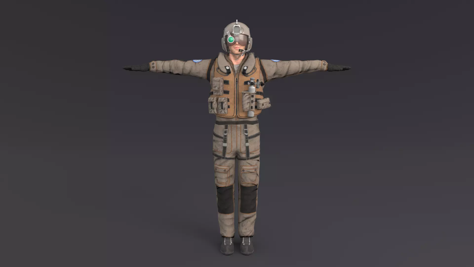 Pilot Rigged Low-poly 3D model_0