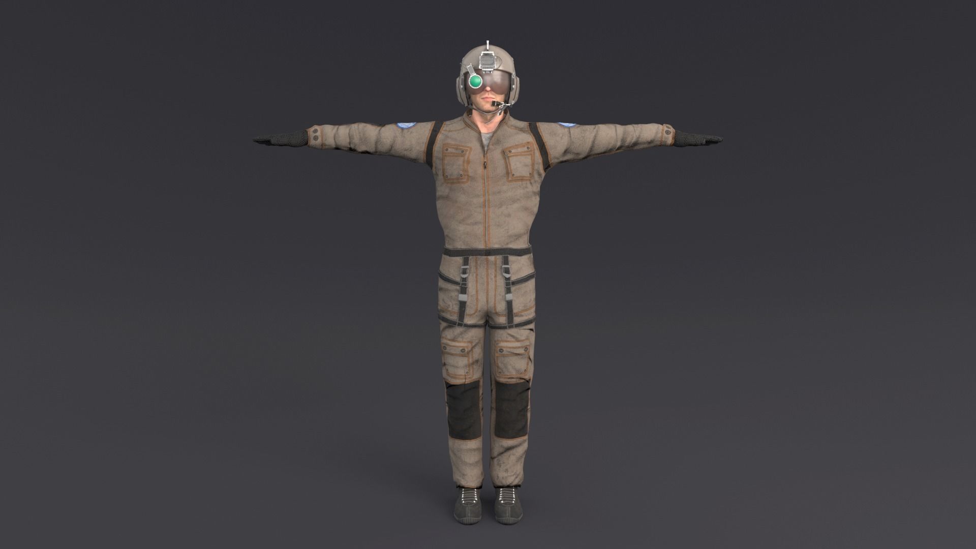 Pilot Rigged Low-poly 3D model_4