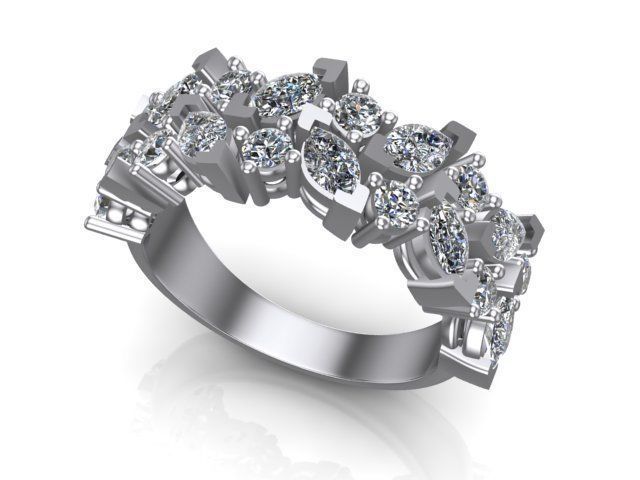 Ring marquise and round  3D print model_2