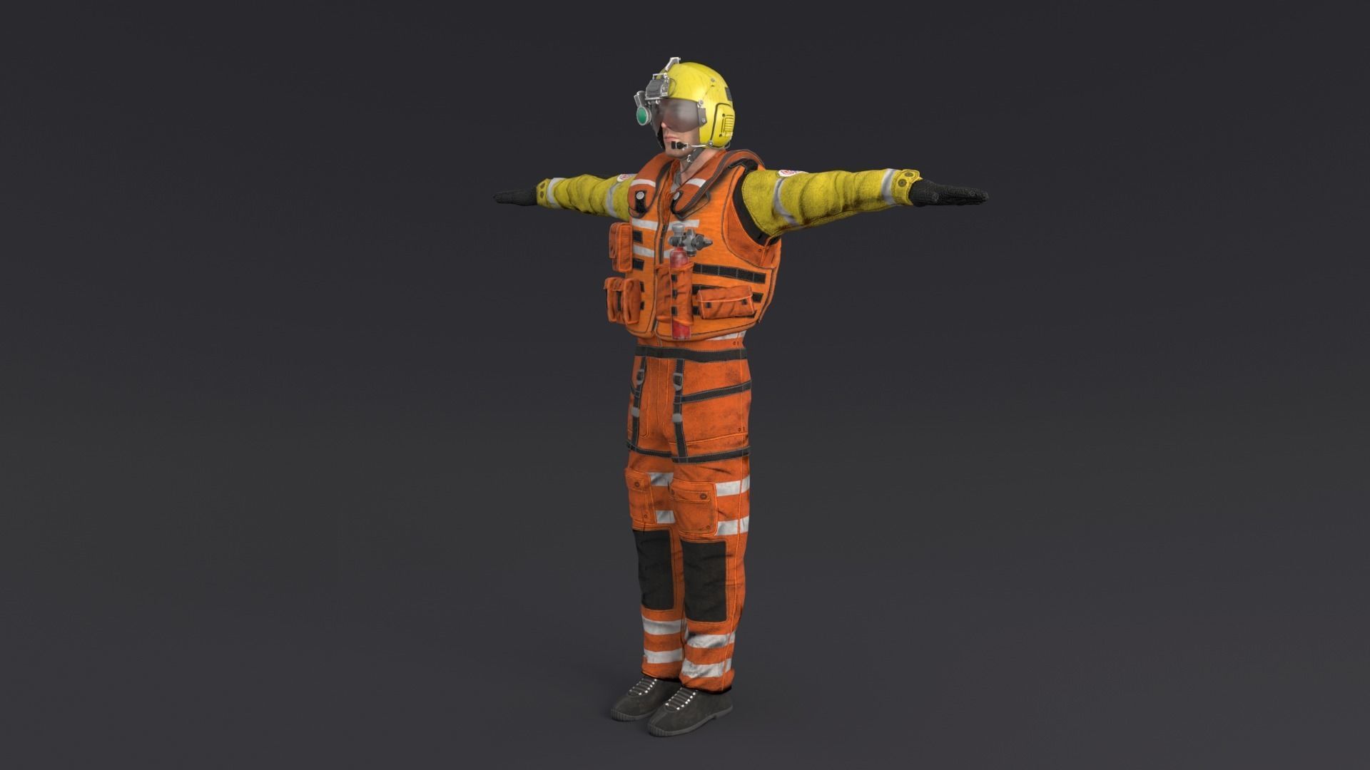 Pilot Rigged Low-poly 3D model_1
