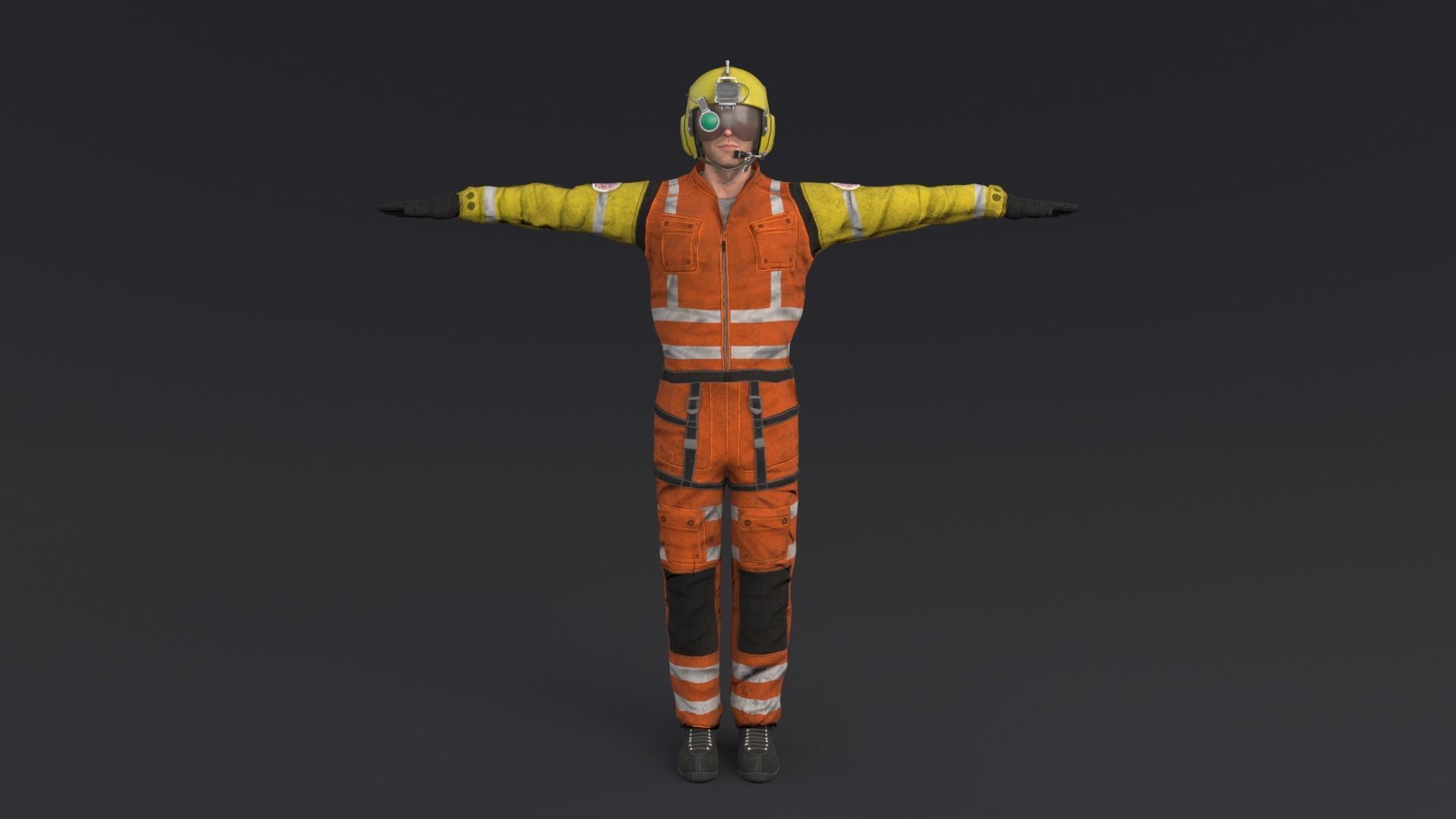Pilot Rigged Low-poly 3D model_4