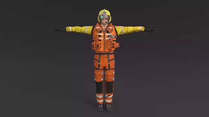 Pilot Rigged Low-poly 3D model