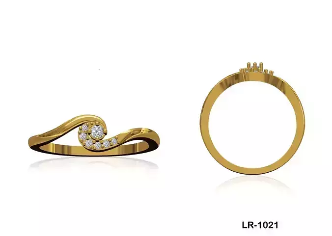 Women Wedding Engagement Ring STL OBJ FBX JCD Details