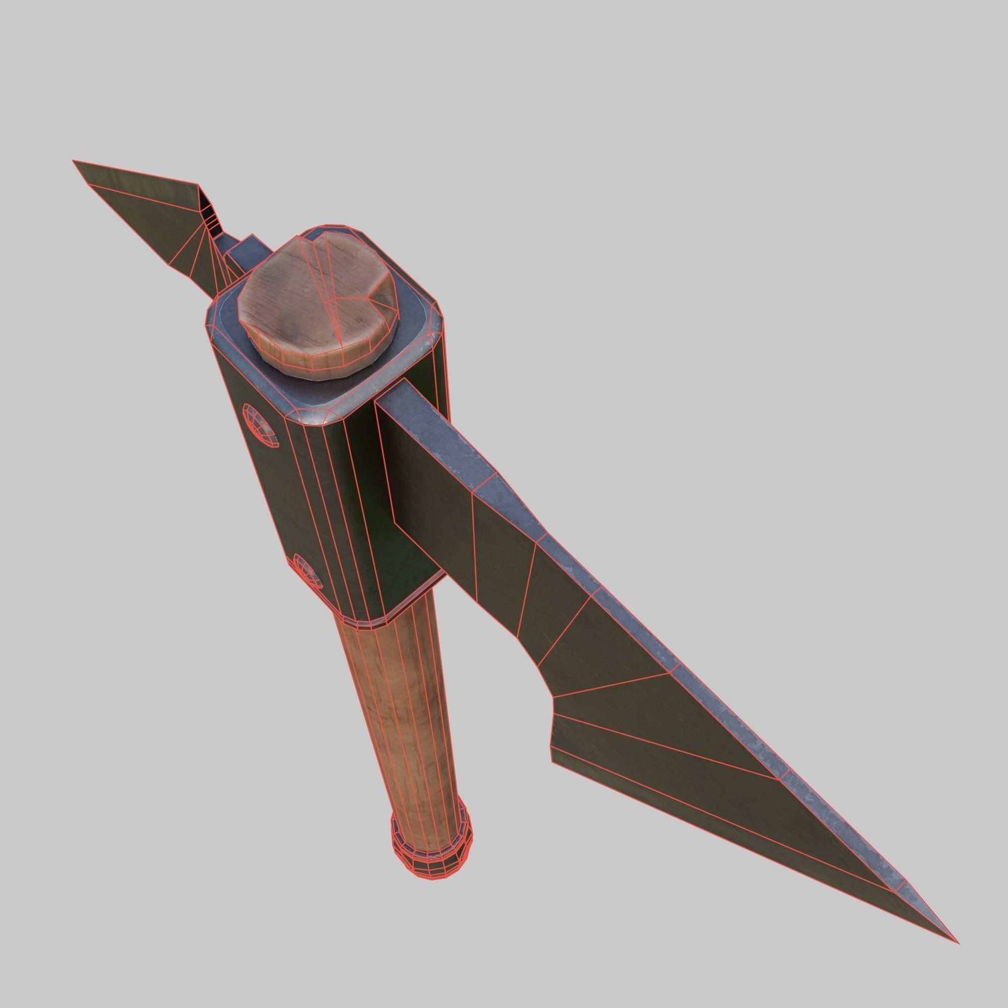 Warrior axe Low-poly 3D model_4
