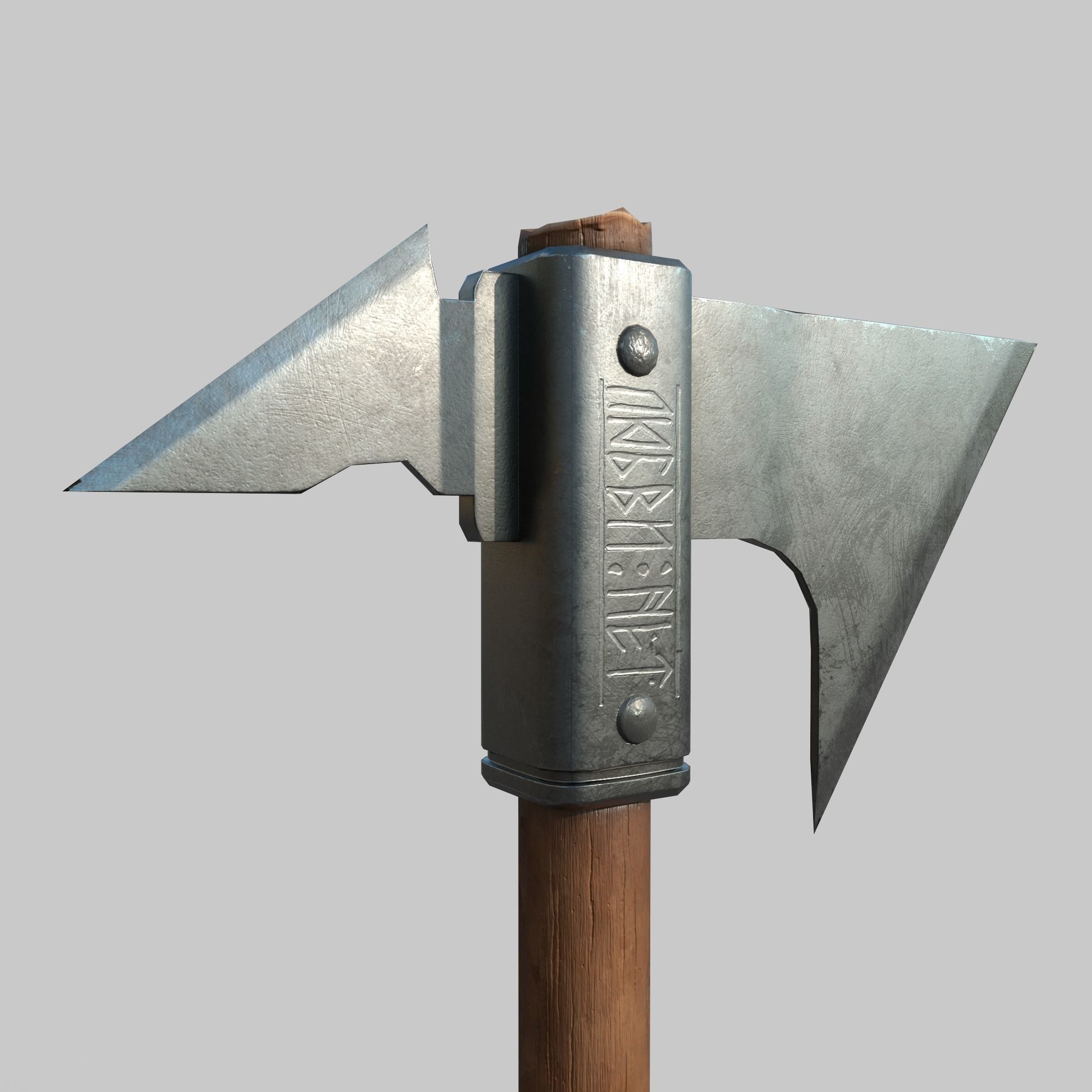 Warrior axe Low-poly 3D model_2