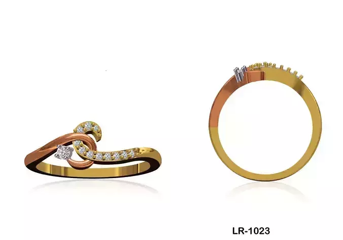 Women Wedding Engagement Ring STL OBJ FBX JCD Details